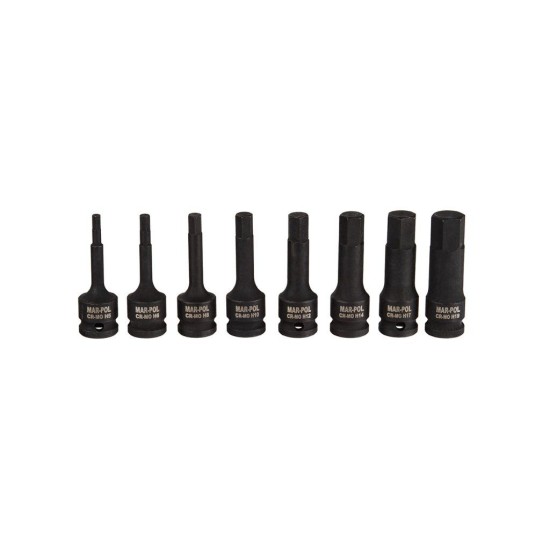 Rázové zástrčné hlavice Torx a Hex 1/2" (sada 16 ks) MAR-POL Rázové zástrčné hlavice Torx a Hex 1/2" (sada 16 ks) MAR-POL