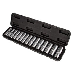 Nástrčné hlavice prodloužené 1/2" 10–24 mm, sada 15 ks MAR-POL