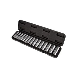Nástrčné hlavice prodloužené 1/2" 10–24 mm, sada 15 ks MAR-POL