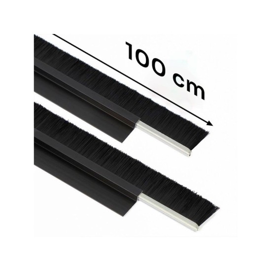 Dveřní kartáčová lišta samolepicí 100 cm, černá KELTIN Dveřní kartáčová lišta samolepicí 100 cm, černá KELTIN