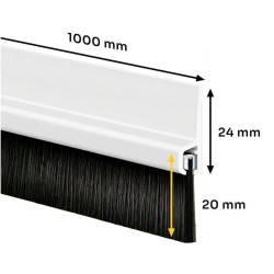 Dveřní kartáčová lišta samolepicí 100 cm, bílá KELTIN