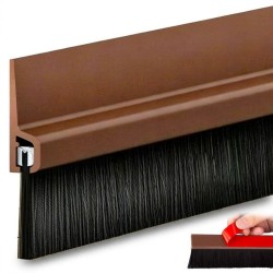 Dveřní kartáčová lišta samolepicí 100 cm, hnědá KELTIN