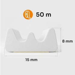 Samolepící těsnění na okna a dveře typ E 15x8 mm, 50 m, bílé KELTIN Samolepící těsnění na okna a dveře typ E 15x8 mm, 50 m, bílé KELTIN