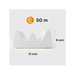 Samolepící těsnění na okna a dveře typ E 15x8 mm, 50 m, bílé KELTIN