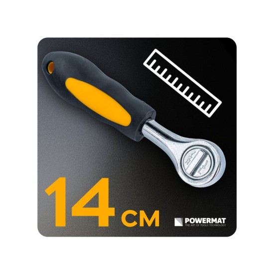 Sada bitů a nástrčných hlavic s ráčnou 1/4", 38 ks POWERMAT