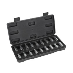 Zástrčné hlavice na zátky olejových van 3/8", sada 18 ks GEKO