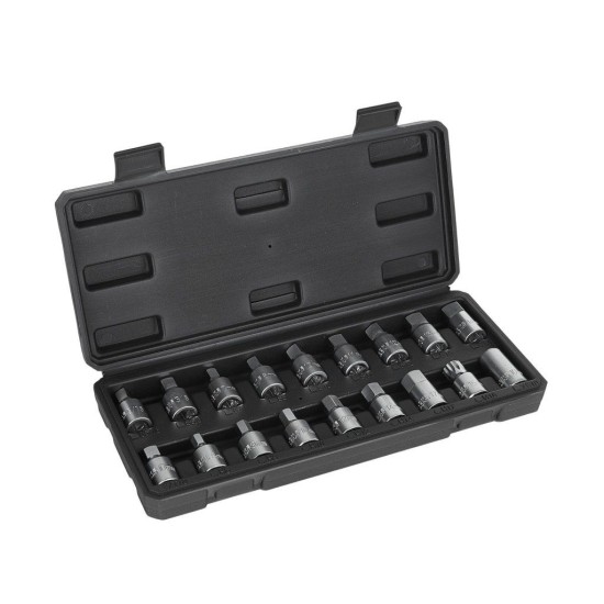 Zástrčné hlavice na zátky olejových van 3/8", sada 18 ks GEKO Zástrčné hlavice na zátky olejových van 3/8", sada 18 ks GEKO