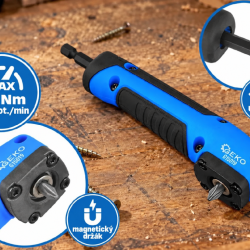 Úhlový adaptér na bity 1/4" 150 mm, 25 Nm GEKO Úhlový adaptér na bity 1/4" 150 mm, 25 Nm GEKO