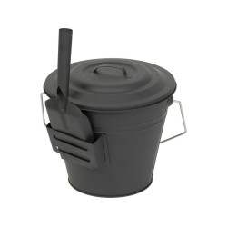 Kovový kbelík na popel s víkem a lopatkou 12 l STREND PRO
