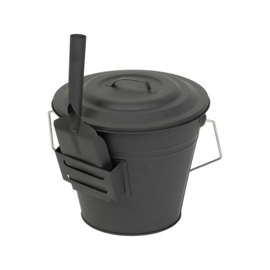Kovový kbelík na popel s víkem a lopatkou 12 l STREND PRO