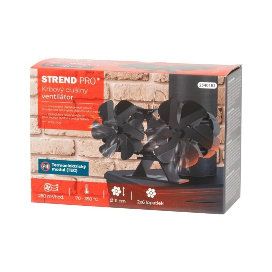 Krbový ventilátor stojanový, dvojitý, 6 lopatek STREND PRO