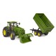 Traktor John Deere 7R 350 s čelním nakladačem a přívěsem BRUDER