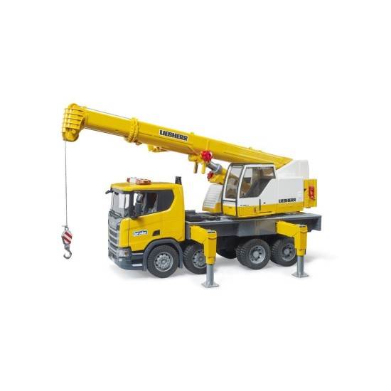 Autojeřáb Scania Super 560R Liebherr se světelným a zvukovým modulem BRUDER Autojeřáb Scania Super 560R Liebherr se světelným a zvukovým modulem BRUDER