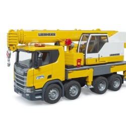 Autojeřáb Scania Super 560R Liebherr se světelným a zvukovým modulem BRUDER