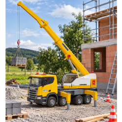 Autojeřáb Scania Super 560R Liebherr se světelným a zvukovým modulem BRUDER Autojeřáb Scania Super 560R Liebherr se světelným a zvukovým modulem BRUDER