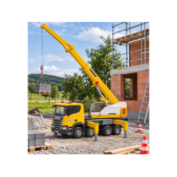 Autojeřáb Scania Super 560R Liebherr se světelným a zvukovým modulem BRUDER