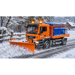 Sypač MAN TGS s radlicí na zimní údržbu silnic BRUDER